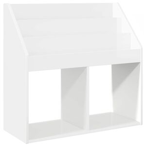 vidaXL Kids Bookshelf High Gloss White 72.5 x 29.5 x 69 cm