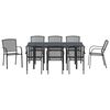 vidaXL Garden Dining Set 9 pcs Anthracite Powder-coated Steel