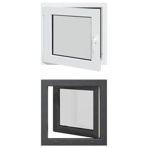 vidaXL Basement Window RISOR 50 x 50 cm PVC and Glass Anthracite