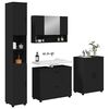 vidaXL Bathroom Furniture Set 4 pcs Black Engineered Wood and Metal