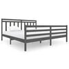 vidaXL Bed Frame without Mattress Grey Solid Wood 200x200 cm