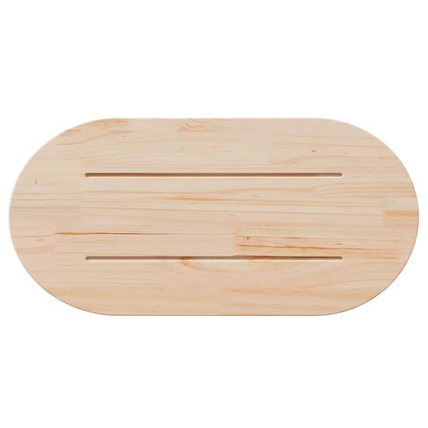 vidaXL Table Top White 90x45x2.5 cm Solid Wood Pine Oval