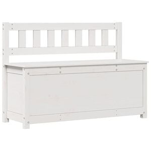 vidaXL Bench White 110x41x76.5 cm Solid Wood Pine
