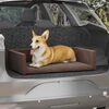 vidaXL Dog Car Boot Brown 70x45 cm Linen Look