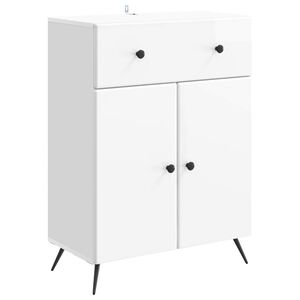 vidaXL Sideboard High Gloss White 66 x 34.5 x 90 cm Engineered Wood