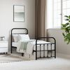 vidaXL Metal Bed Frame without Mattress with Footboard Black 75x190cm