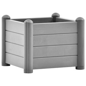 vidaXL Garden Raised Bed PP Stone Grey 43x43x35 cm
