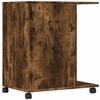 vidaXL Printer Stand with Wheels Smoked Oak 60x40x68.5 cm