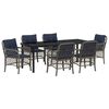 vidaXL Garden Dining Set with Cushion 7 pcs Grey and Black Rattan