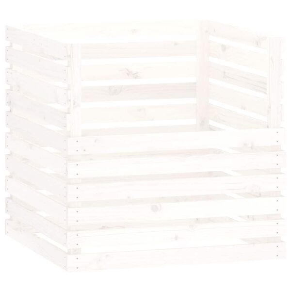 vidaXL Composter White 80x80x78 cm Solid Wood Pine