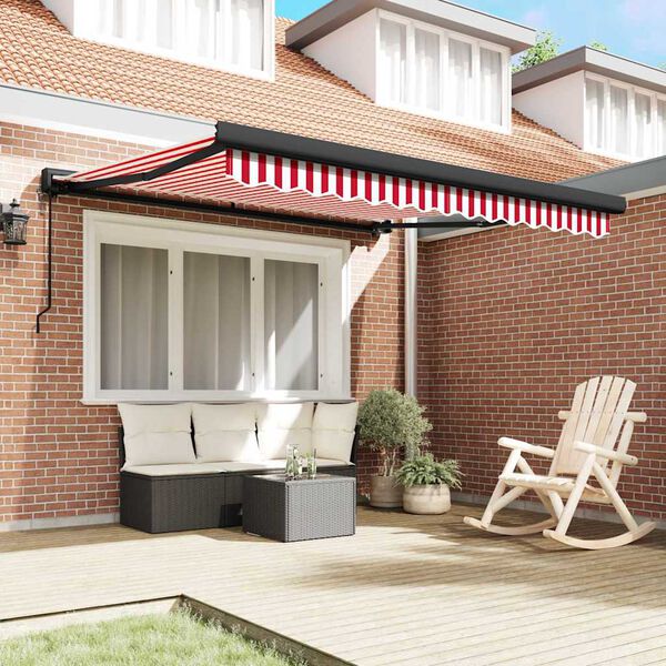 vidaXL Awning Red and White 300 x 250 x 165 cm Polyester and Aluminium