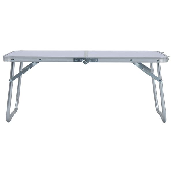 vidaXL Folding Camping Table White Aluminium 60x40 cm
