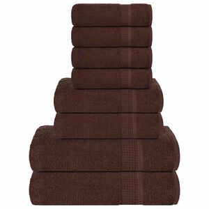 vidaXL 8 Piece Towel Set "FROGN" Brown 360 gsm