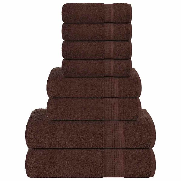 vidaXL 8 Piece Towel Set "FROGN" Brown 360 gsm