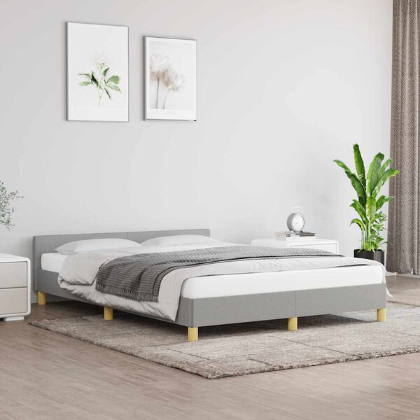 vidaXL Bed Frame without Mattress Light Grey 180x200cm Super King Fabric