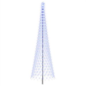 vidaXL LED Christmas Tree EKENAS 500 cm 550 LEDs Blue Steel Black