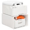 vidaXL Integrated Camping Toilet White 24+17 L HDPE&Enamel