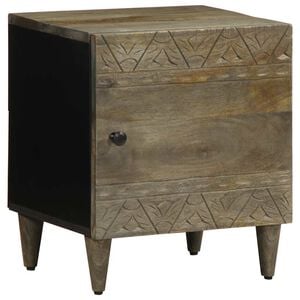 vidaXL Bedside Cabinet Light Grey 40x33x46 cm Solid Wood Mango