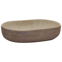 vidaXL Countertop Basin Sand and Brown Oval 59x40x14 cm Ceramic