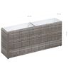 vidaXL Garden Raised Bed with 2 Pots 90x20x40 cm Poly Rattan Grey