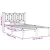 vidaXL Metal Bed Frame without Mattress with Headboard White 120x190cm