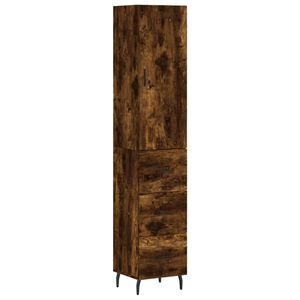 vidaXL Highboard Smoked Oak 34.5x34x180 cm Engineered Wood