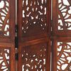 vidaXL Hand carved 3-Panel Room Divider Brown 120x165 cm Solid Mango Wood