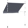 vidaXL Manual Retractable Awning 250 cm Blue and White Stripes