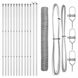 vidaXL Hexagonal Fence Ground Fix 25 x 1.2 m Galvanised Steel Silver