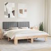 vidaXL Bed Frame with Upholstered Headboard Light Grey 180 x 200 cm