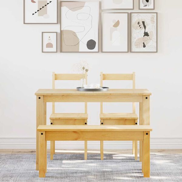 vidaXL 4 Piece Dining Set Panama Solid Wood Pine