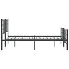 vidaXL Metal Bed Frame without Mattress with Footboard Black 140x190cm