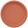 vidaXL Round Flower Tray 24 pcs Brick Red &Oslash; 23.5 x 2.5 cm Plastic