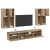 vidaXL TV Wall Cabinet Set with LED Lights 7 pcs Artisan oak