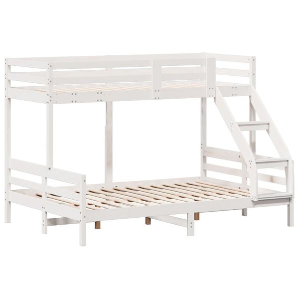 vidaXL Bunk Bed without Mattress 90x200/140x200 cm White Solid Wood