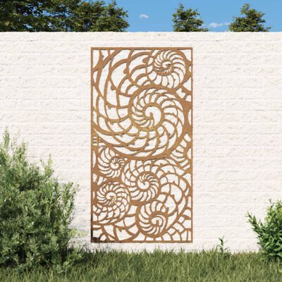vidaXL Garden Wall Decoration 105x55 cm Corten Steel Shell Design