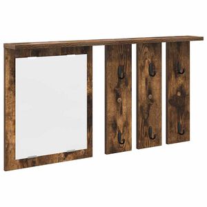 vidaXL Wall-Mounted Coat Rack with Shelf Smoked oak 85 x 10 x 45 cm