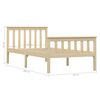 vidaXL Bed Frame without Mattress Natural Solid Pinewood 100x200 cm