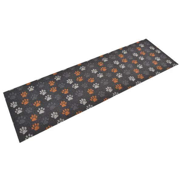 vidaXL Kitchen Rug Washable Paws 60x180 cm Velvet