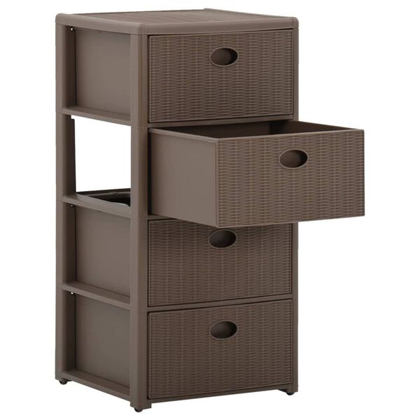 vidaXL 4-Drawer Chest Taupe 40x40x80 cm