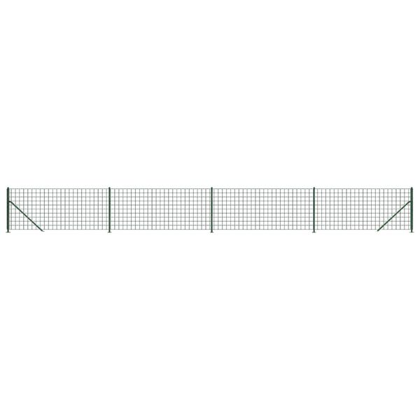 vidaXL Wire Mesh Fence with Flange Green 1.1x10 m