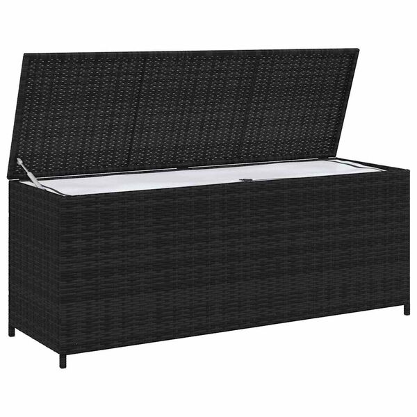 vidaXL Garden Storage Box Black 150x50x60 cm Poly Rattan