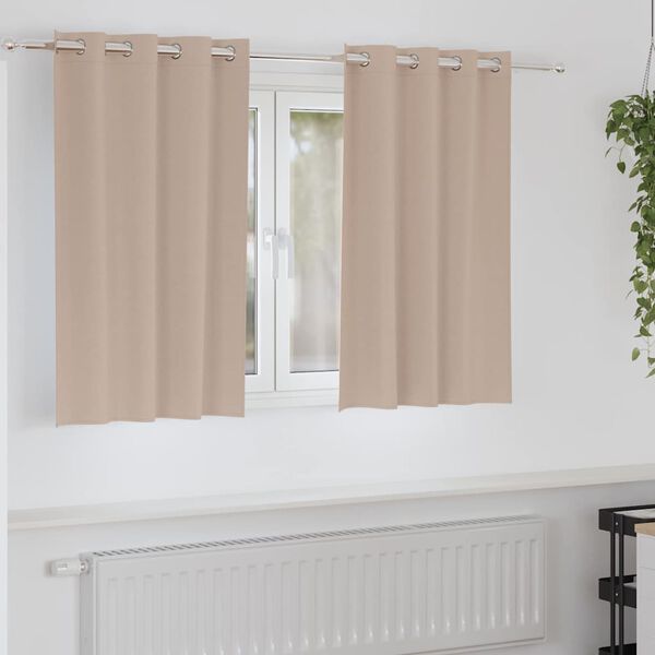 vidaXL Blackout Curtains with Rings 2 pcs Taupe 140 x 140 cm Polyester