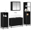 vidaXL Bathroom Furniture Set 4 pcs Black Oak Engineered Wood