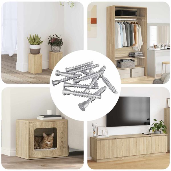 vidaXL Confirmat Screws 2500 pcs Silver Metal