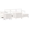 vidaXL Garden Sofa Set | White | Solid pine wood, Plywood slats | 7 Piece