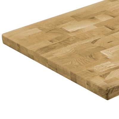 vidaXL Table Top Solid Oak Wood Rectangular 44 mm 120x60 cm