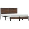vidaXL Metal Bed Frame without Mattress Brown Oak 150x200 cm King Size