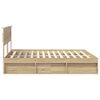 vidaXL Bed Frame with Headboard Sonoma 200 x 200 cm Solid Pine Wood