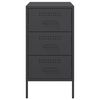 vidaXL Bedside Cabinet Black 36x39x68 cm Steel